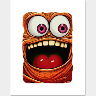 Funny Monster Face Posters and Art